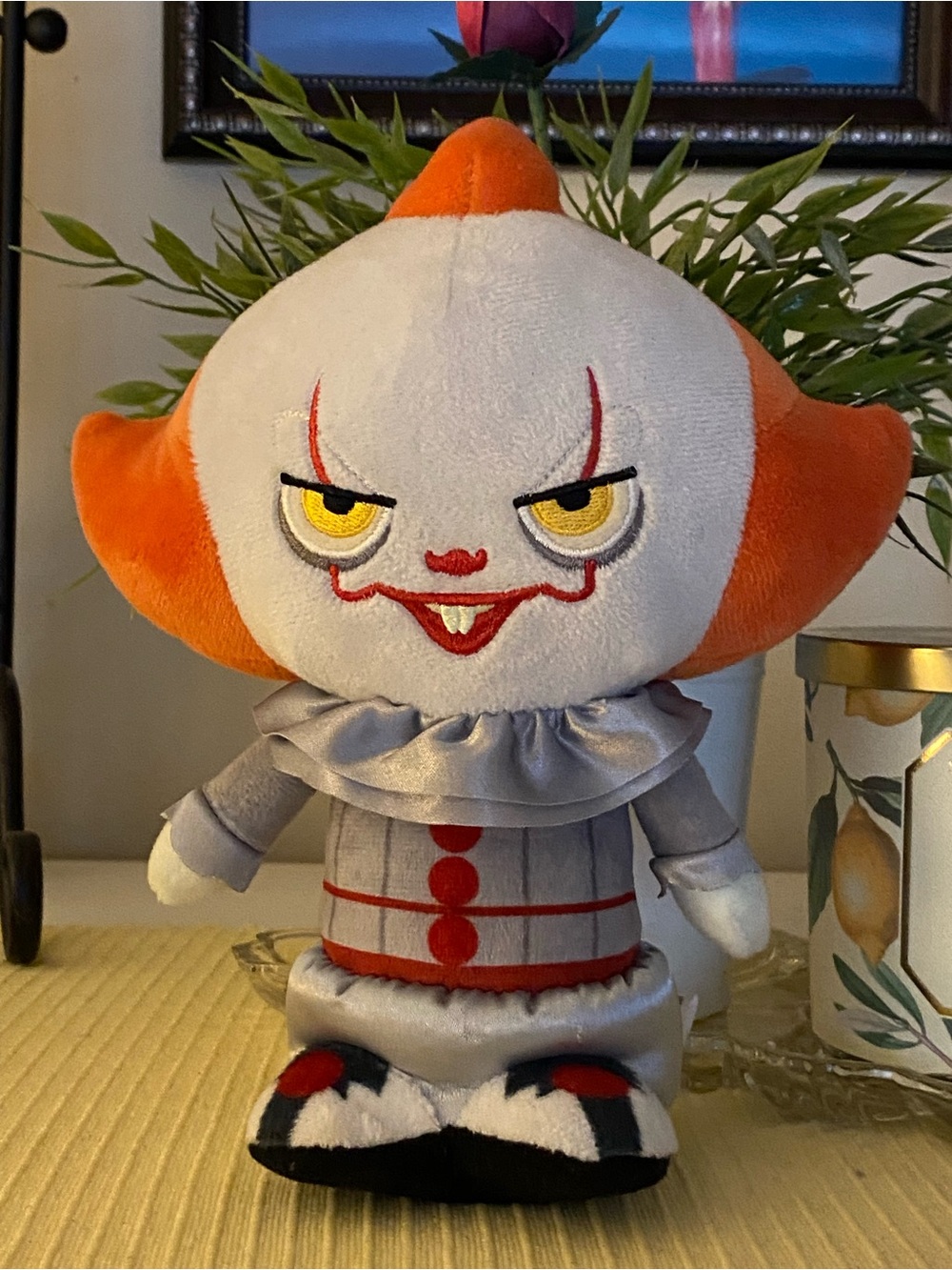 Funko IT  Orange & White Pennywise Plush - Gray Outfit
